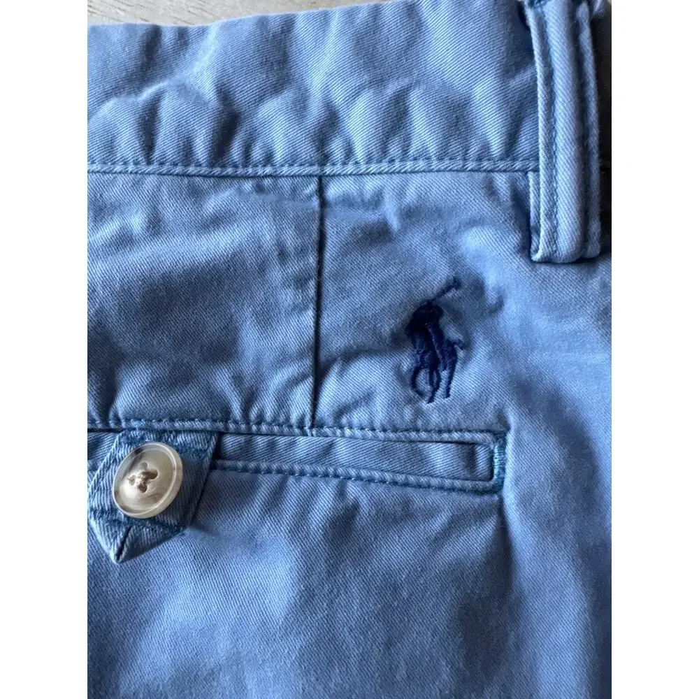 Polo Ralph Lauren Mens 33 Light Blue Cotton Chino Shorts 9 Inseam